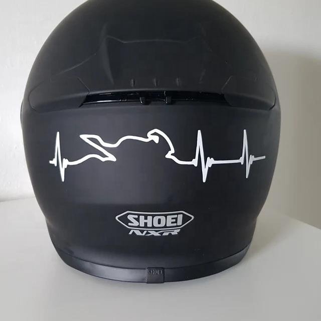 Custom Heartbeat Motorcycle Vinyl Decal Sticker for Car Bike Helmet Wall Window